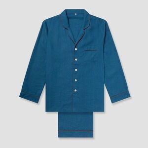 Piglet in bed linen pajamas men’s long sleeve pant set marine blue size XL